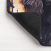 ハロウィンコッカースパニエル犬とカボチャ マウスパッド (コーナー)