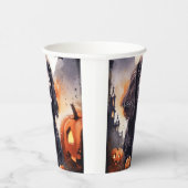 ハロウィンコッカースパニエル犬とカボチャ 紙コップ (右)