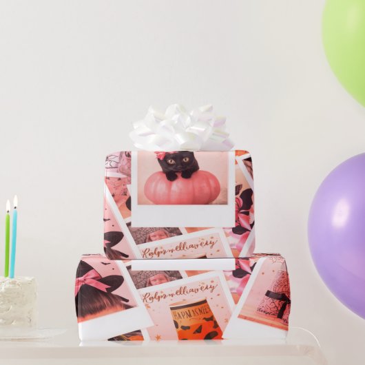 ハロウィンコラージソフトフェミニン ラッピングペーパー (パーティーギフト)