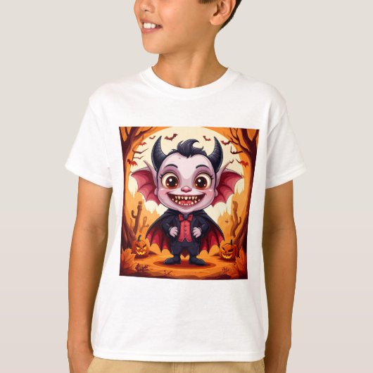 ハロウィンコレクション向けの面白いキャラクター Tシャツ (正面)