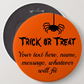 ハロウィンコロッサル6"ラウンドボタンピン 缶バッジ (正面&裏面)