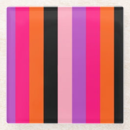 ハロウィンコンテンポラリーのストライプ ガラスコースター