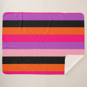 ハロウィンコンテンポラリーのストライプ シェルパブランケット (正面(横))