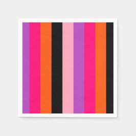 ハロウィンコンテンポラリーのストライプ スタンダードカクテルナプキン