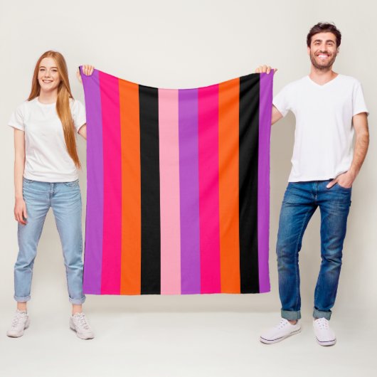 ハロウィンコンテンポラリーのストライプ フリースブランケット (インサイチュ)