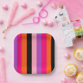 ハロウィンコンテンポラリーのストライプ ペーパープレート (パーティー)