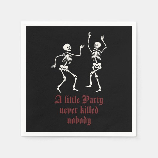ハロウィンコンテンポラリースケルトン スタンダードカクテルナプキン (正面)