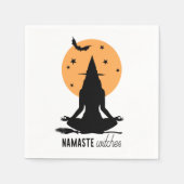 ハロウィンコンテンポラリーヨガ魔女 スタンダードカクテルナプキン (正面)