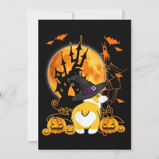 ハロウィンコーギーギフト 招待状 (正面)