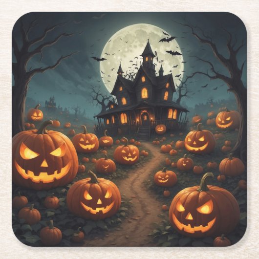 ハロウィンコースター スクエアペーパーコースター (正面)