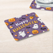 ハロウィンコースター – パーティードリンクに最適！ スクエアペーパーコースター (アングル)