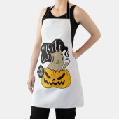 ハロウィンコーヒーキャット – かわいいハロウィンキャットが飲む エプロン (インサイチュ)