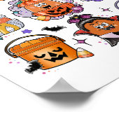 ハロウィンコーヒー面白いハロウィンシーズン不気味 ポスター (角)