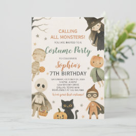 ハロウィンコールオールモンスターズ誕生日 招待状