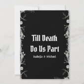 ハロウィンゴシックの黒と白のSave The Date 招待状 (裏面)