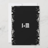 ハロウィンゴシックの黒と白のSave The Date 招待状 (裏面)