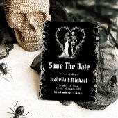 ハロウィンゴシックの黒と白のSave The Date 招待状