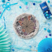 ハロウィンゴシックインスパイアフローラスカルレース ペーパープレート (パーティー)