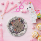 ハロウィンゴシックインスパイアフローラスカルレース ペーパープレート (パーティー)