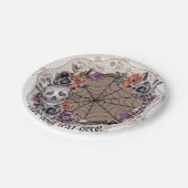 ハロウィンゴシックインスパイアフローラスカルレース ペーパープレート (アングル)