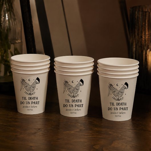 ハロウィンゴシックウェディングコーヒーTil Death 紙コップ