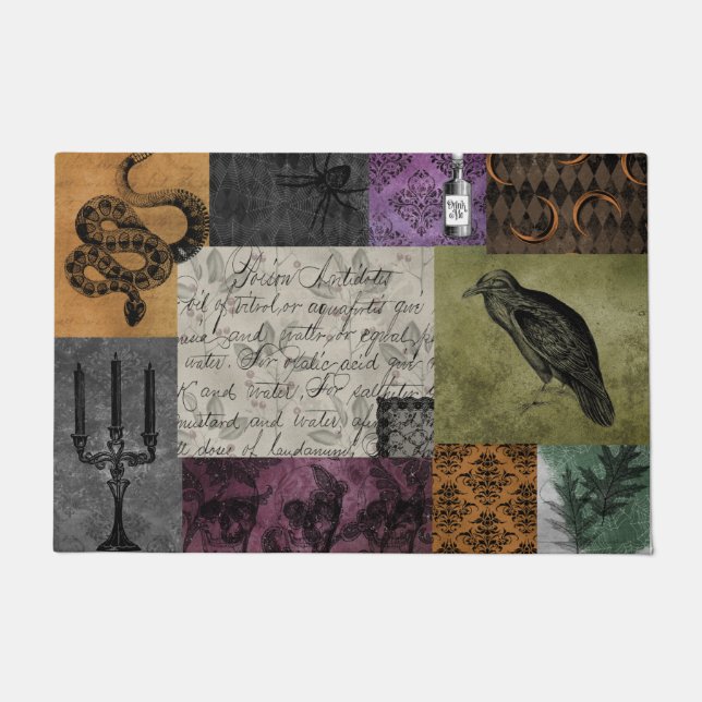 ハロウィンゴシック中世不気味薬品芸術 ドアマット (正面)