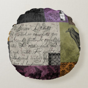 ハロウィンゴシック中世不気味薬品芸術 ラウンドクッション