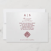 ハロウィンゴシック文字バラ3枚結婚写真 セーブザデート (裏面)