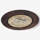 ハロウィンゴシック様式ブラウンの愛一致の結婚式のプレート ペーパープレート (アングル)