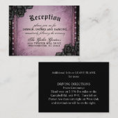 ハロウィンゴシック紫ブラック3.5 x 2.5披露宴 エンクロージャーカード (正面/裏面)