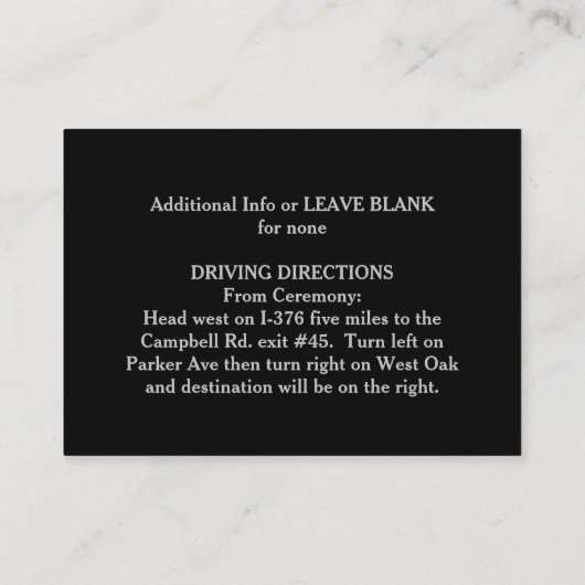 ハロウィンゴシック赤ブラック3.5 x 2.5披露宴 エンクロージャーカード (裏面)