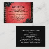 ハロウィンゴシック赤ブラック3.5 x 2.5披露宴 エンクロージャーカード (正面/裏面)