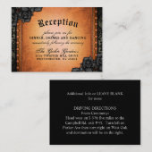 ハロウィンゴシックOrangeブラック3.5 x 2.5披露宴 エンクロージャーカード (正面/裏面)