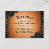 ハロウィンゴシックOrangeブラック3.5 x 2.5披露宴 エンクロージャーカード (正面)