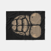 ハロウィンゴリラ胸コスチュームかわいいモンキーマッスル フリースブランケット (正面(横))