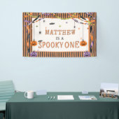 ハロウィンゴーストの1歳の誕生日招待状 横断幕 (トレードショー)