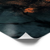 ハロウィンゴーストキャットとハロウィーンのカボチャのちょうちん ポスター (コーナー)