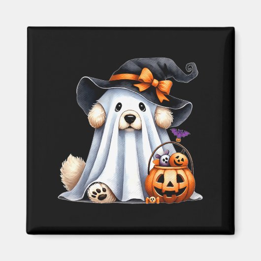 ハロウィンゴースト犬 マグネット (正面)