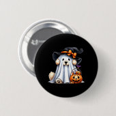 ハロウィンゴースト犬 缶バッジ (正面&裏面)
