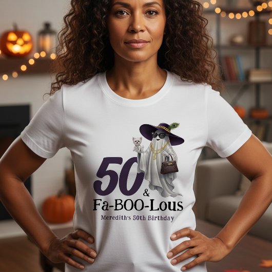 ハロウィンゴースト 女性の素晴らしい50歳の誕生日 Tシャツ