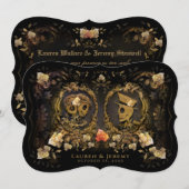 ハロウィンゴールデンエレガンススケルトンズブラケット 招待状 (正面/裏面)