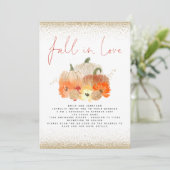 ハロウィンゴールドグリッターQRコード結婚式で恋に落ちて 招待状 (スタンド正面)