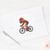 ハロウィンサイクリストのカボチャ ラウンドシール (封筒)