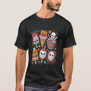 ハロウィンサマーポプシクルハロウィンアイスクリームサム Tシャツ