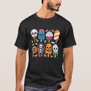 ハロウィンサマーポプシクルハロウィンアイスクリームサム Tシャツ