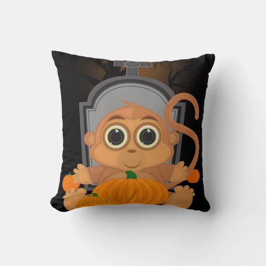 ハロウィンサル クッション (正面)