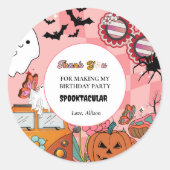 ハロウィンサンキュー誕生日メッセージカード ラウンドシール (正面)