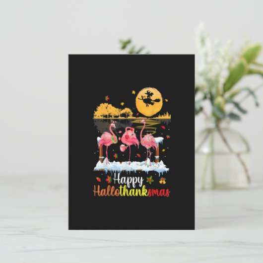 ハロウィンサンクスギビングクリスマスハッピーハロサンクスマス 招待状 (スタンド正面)