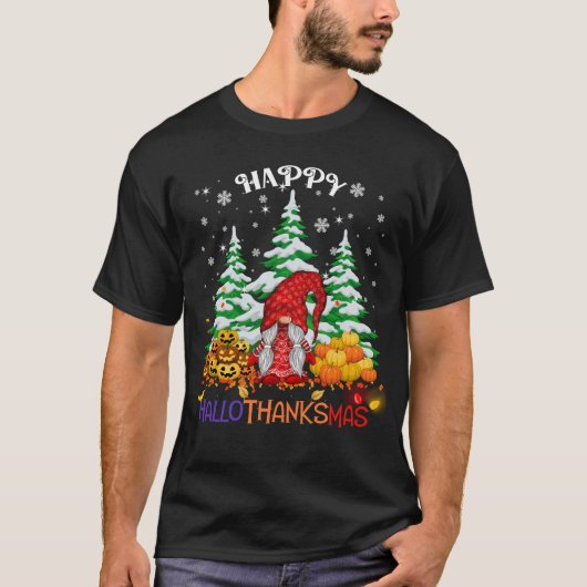ハロウィンサンクスギビングクリスマス格言 Tシャツ (正面)