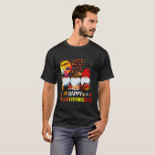 ハロウィンサンクスギビングメリーハッピーハロサンクサス Tシャツ (正面フル)
